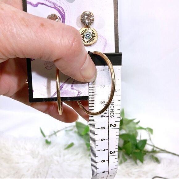 BCBGeneration multiple set earrings evil eye gold tone - Picture 3 of 4